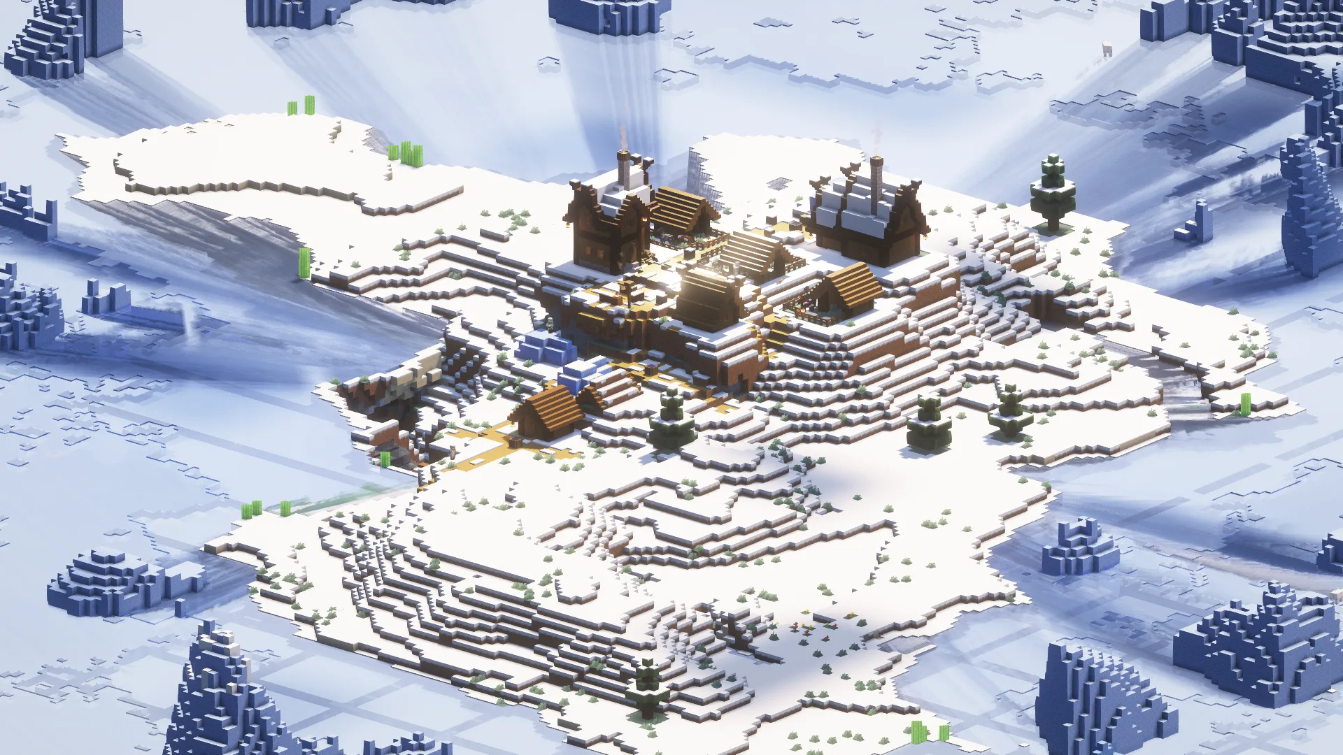 Снежная деревня из мода Vanilla Structure Update