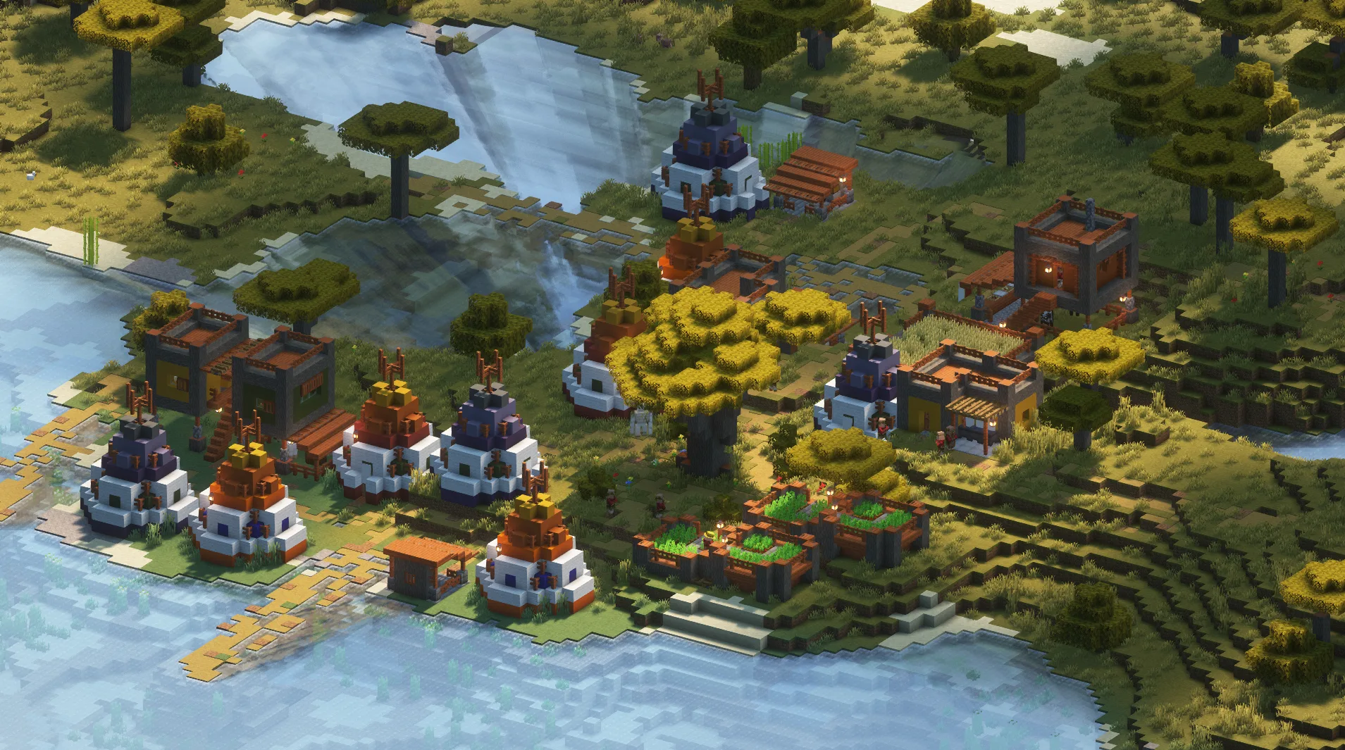 Саванная деревня из мода Vanilla Structure Update