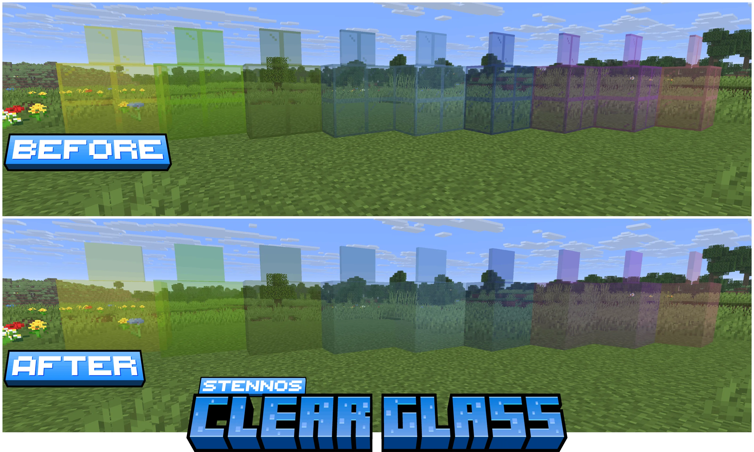 Демонстрация прозрачного стекла из ресурс-пака Stennos Clear Glass