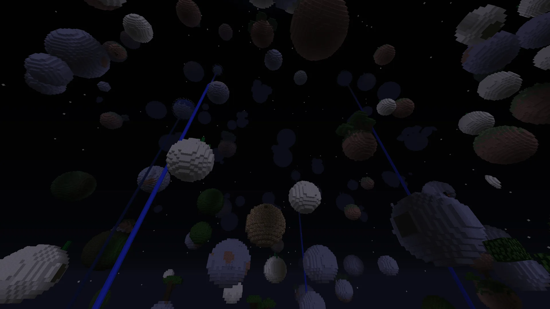 Ночной вид на планетоиды в моде Planetoid