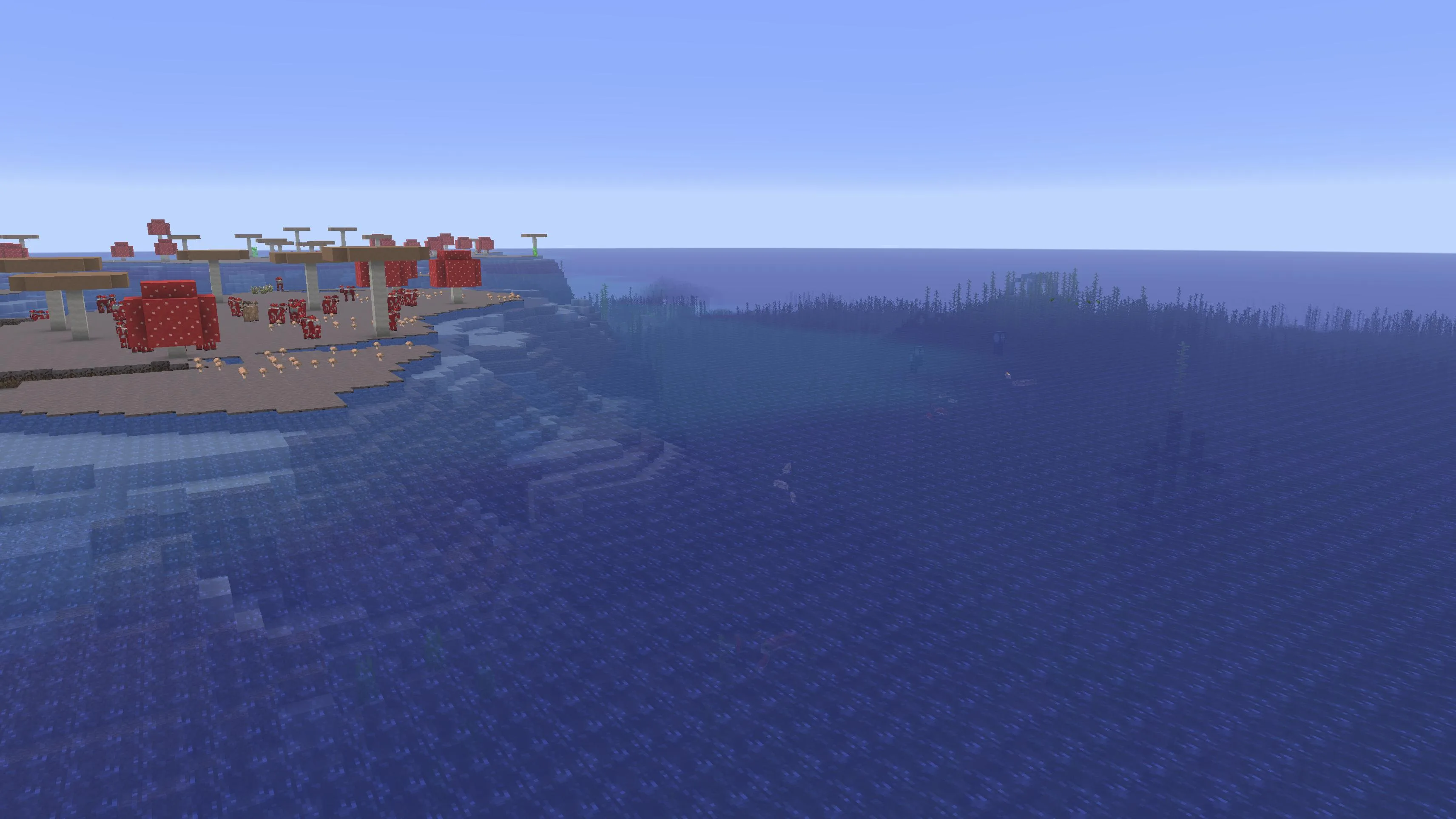 Плоский мир Minecraft с уровнем моря в Flat Dimensions