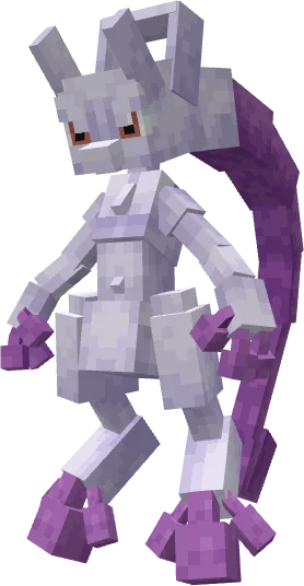 Модель Мега Мьюту Y в стиле Cobblemon.