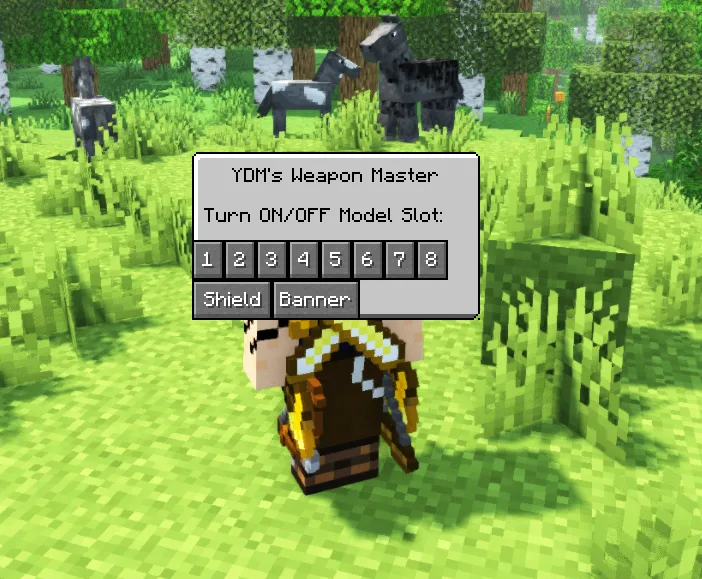 Интерфейс мода YDM's Weapon Master, демонстрирующий функцию скрытия предмета одним кликом.