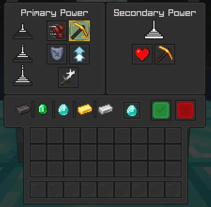 Интерфейс меню маяка в ресурс-паке Peep Client GUI.