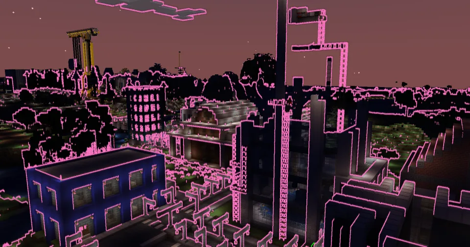 Неоновый город с шейдером Neon Skylines.