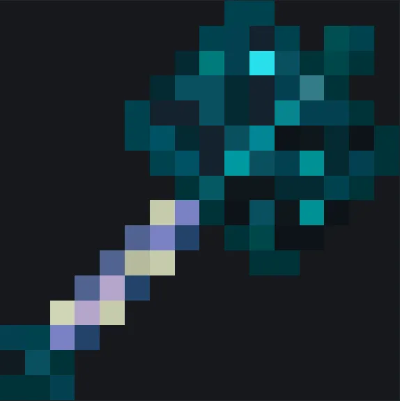 Текстура булавы Breach Mace в стиле скалка из Minecraft.