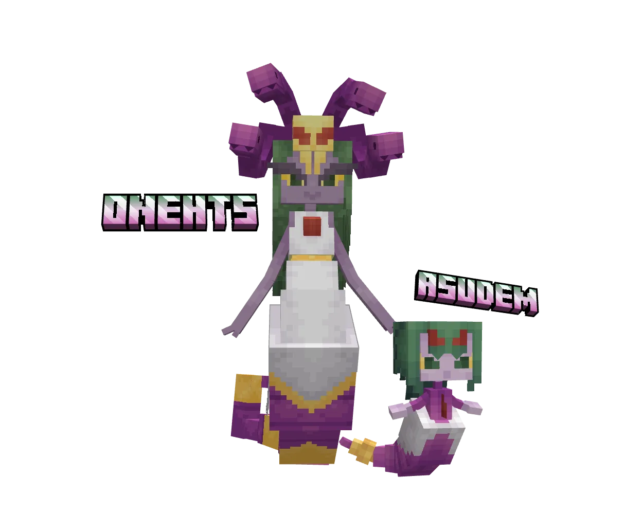 Гибрид Арбока и Гардевуар из проекта Cobblemon Storybook Hybrids.