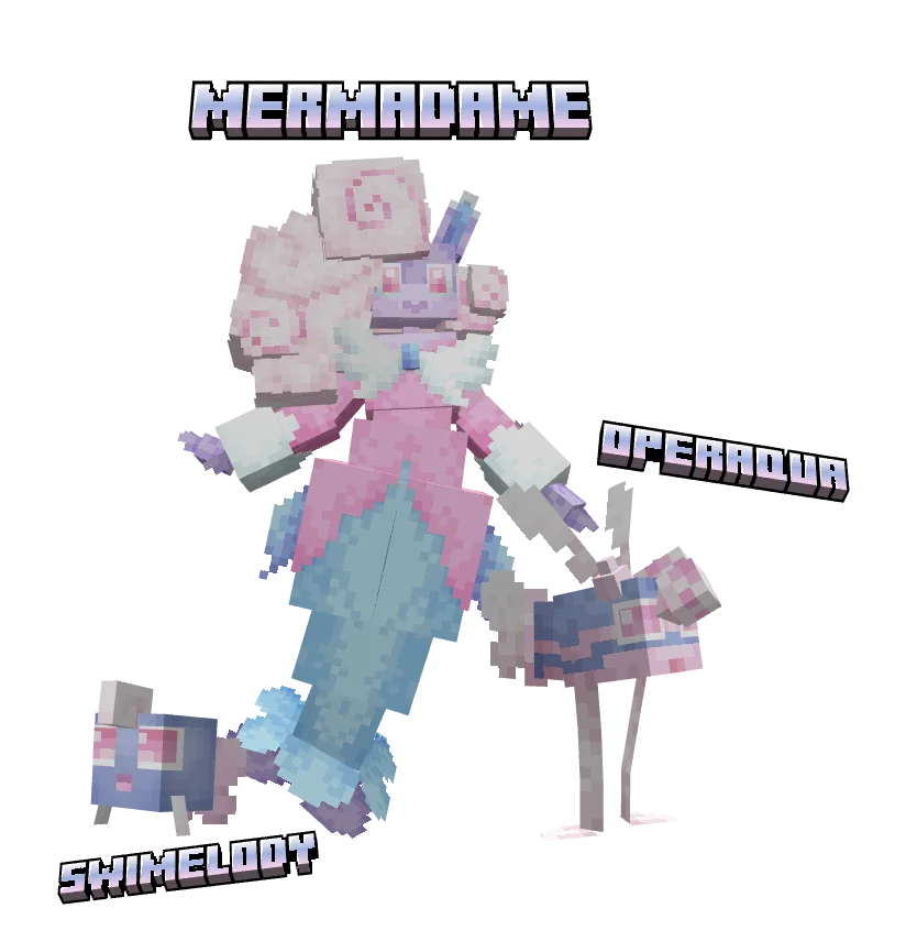 Гибрид Primarina и Wigglytuff в стиле Cobblemon.