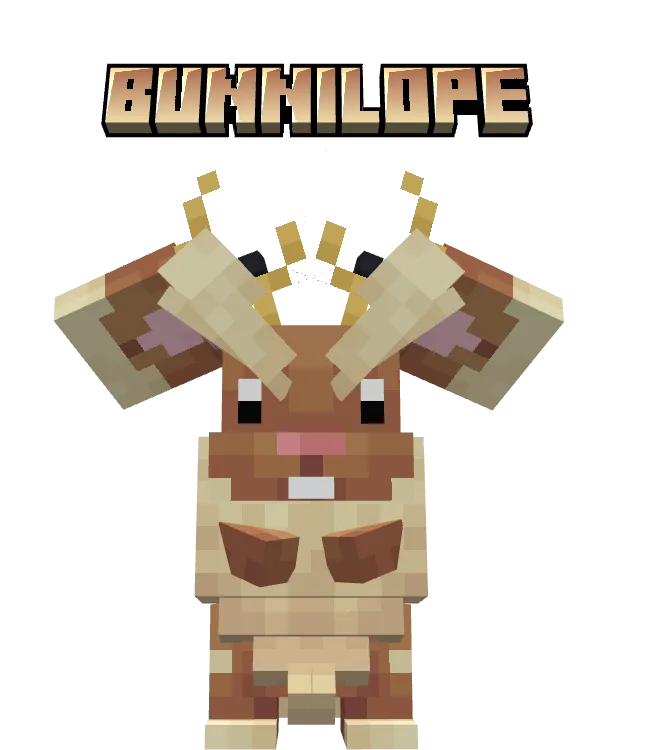 Гибрид покемонов Wyrdeer и Lopunny из мода Cobblemon под названием Bunnilope.