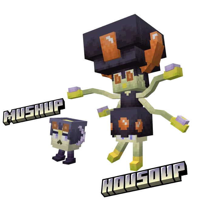 Гибрид покемонов Индиди и Тоэдскул в стиле Cobblemon.