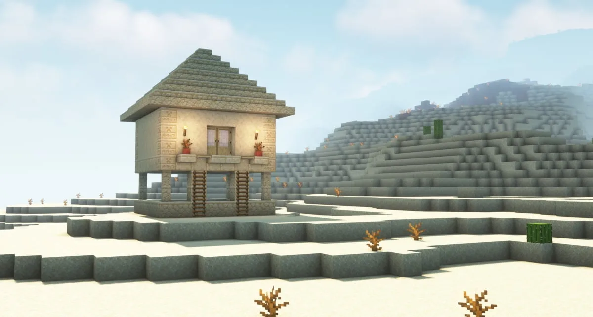 Небольшой дом в пустынном биоме из проекта AdoraBuild: Structures.