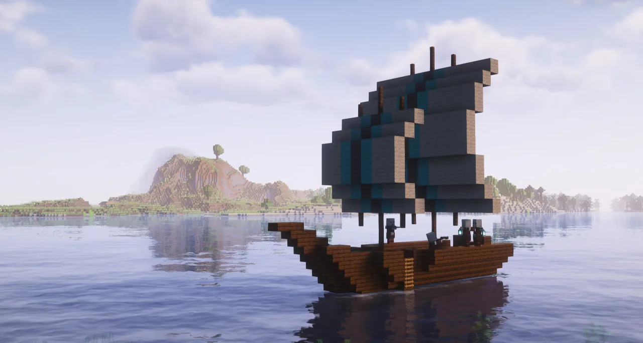 Корабль из темного дуба в стиле AdoraBuild.