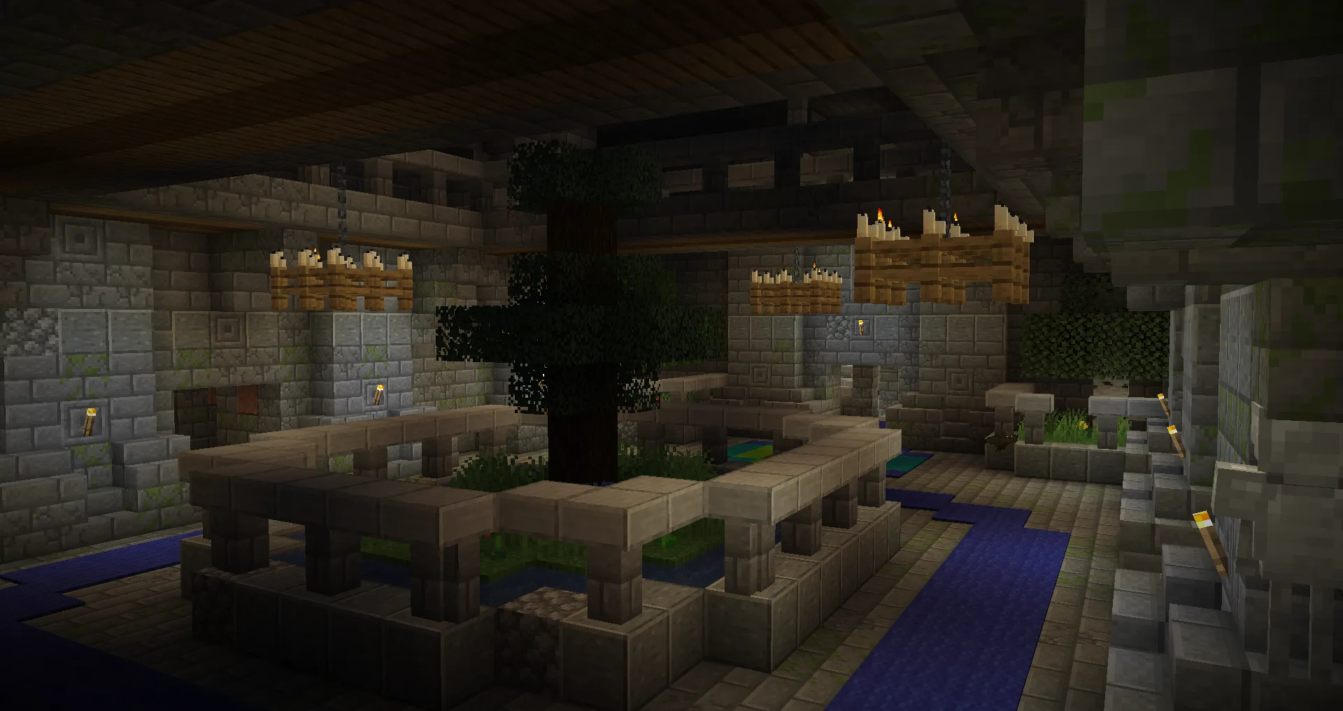 Главный вестибюль крепости, соединяющий портальную комнату, канализацию, лестницу и глубинные уровни.