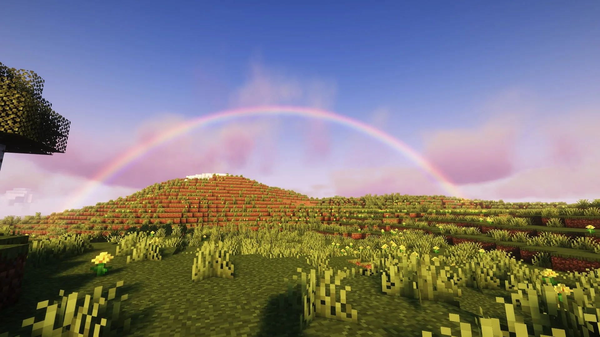 Rainbow в Minecraft с шейдерами Complementary.