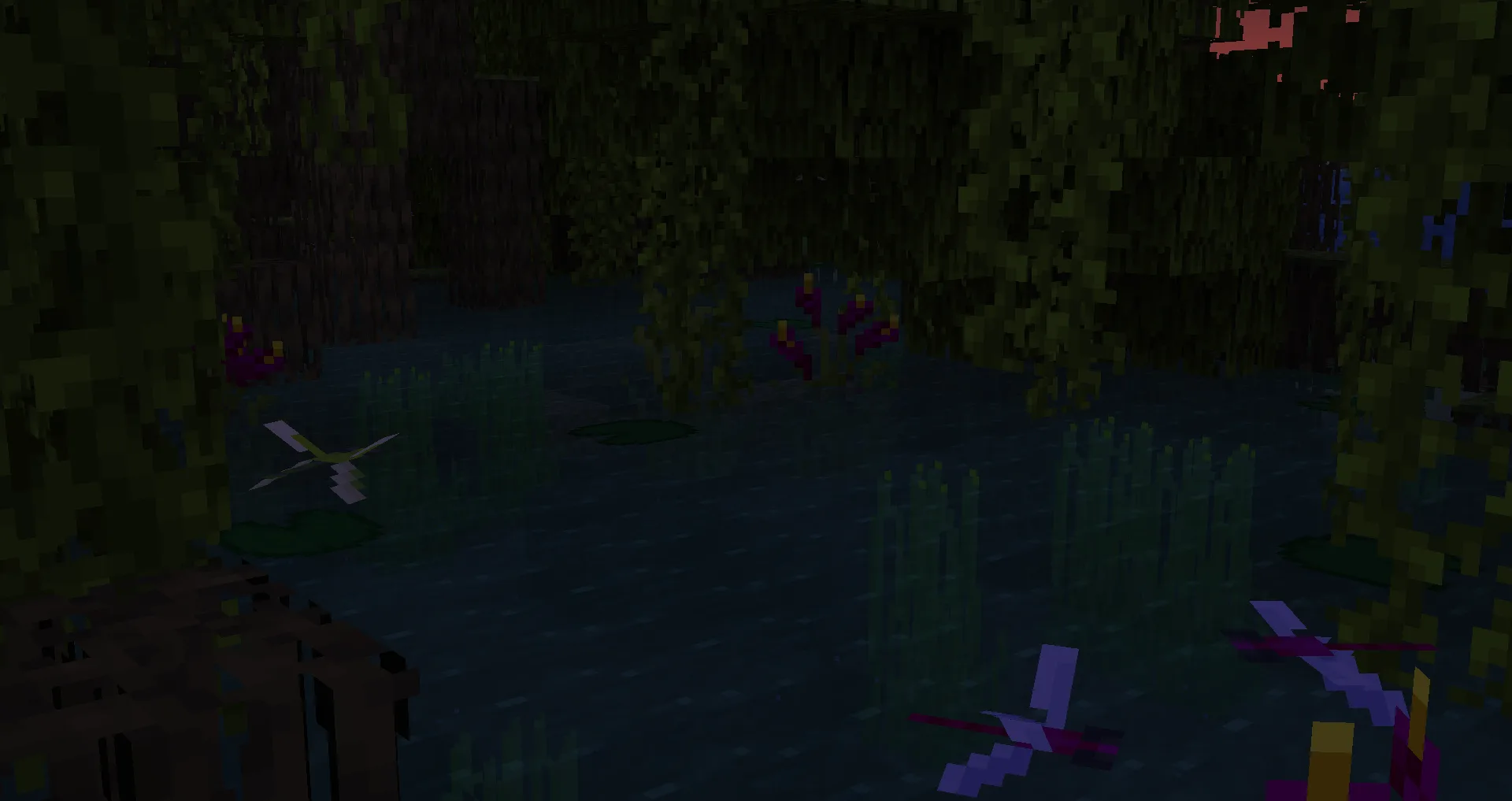 Мод Spawn: заросли стрекоз в Minecraft.