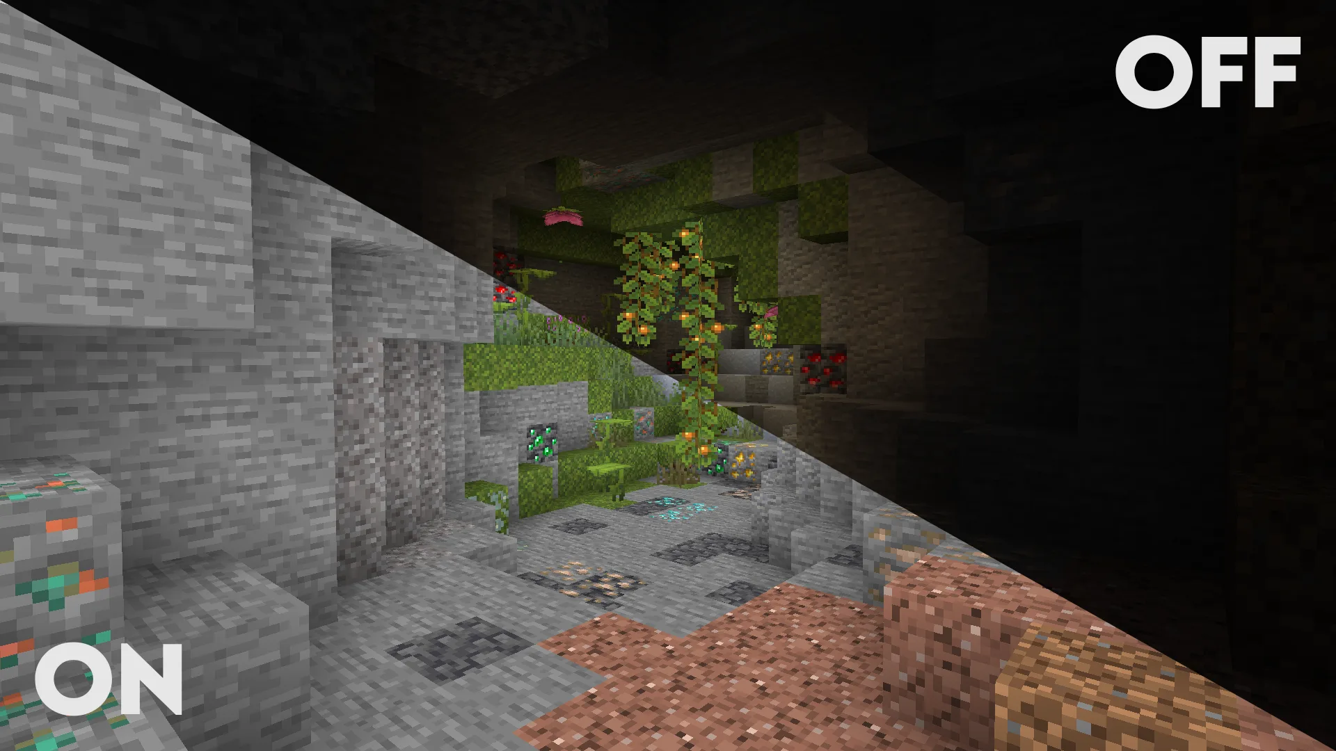 Пещера в Minecraft.