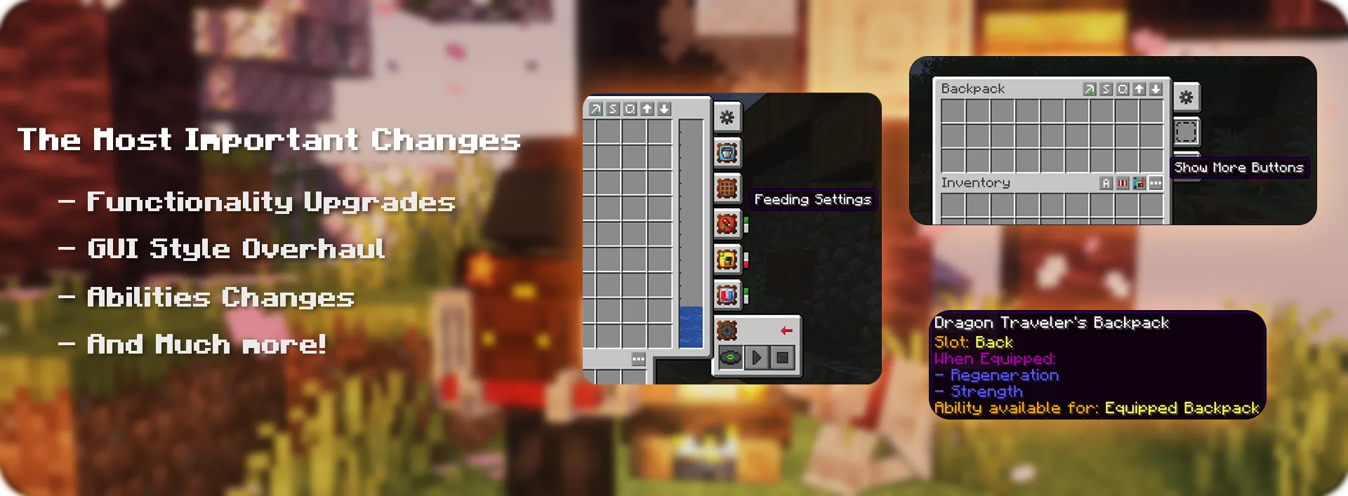 Иконка обновления Traveler's Backpack с изображением различных улучшений для рюкзака.