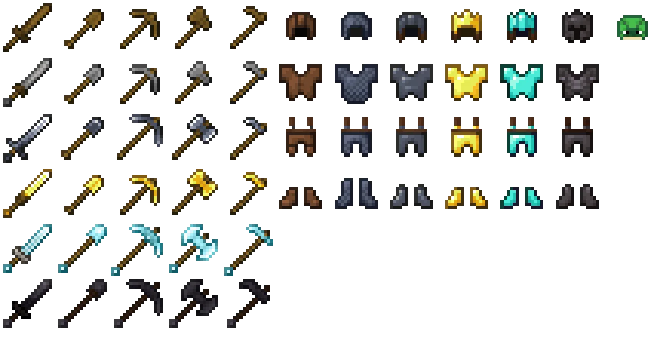 Набор снаряжения в стиле Rick's Default для Minecraft.