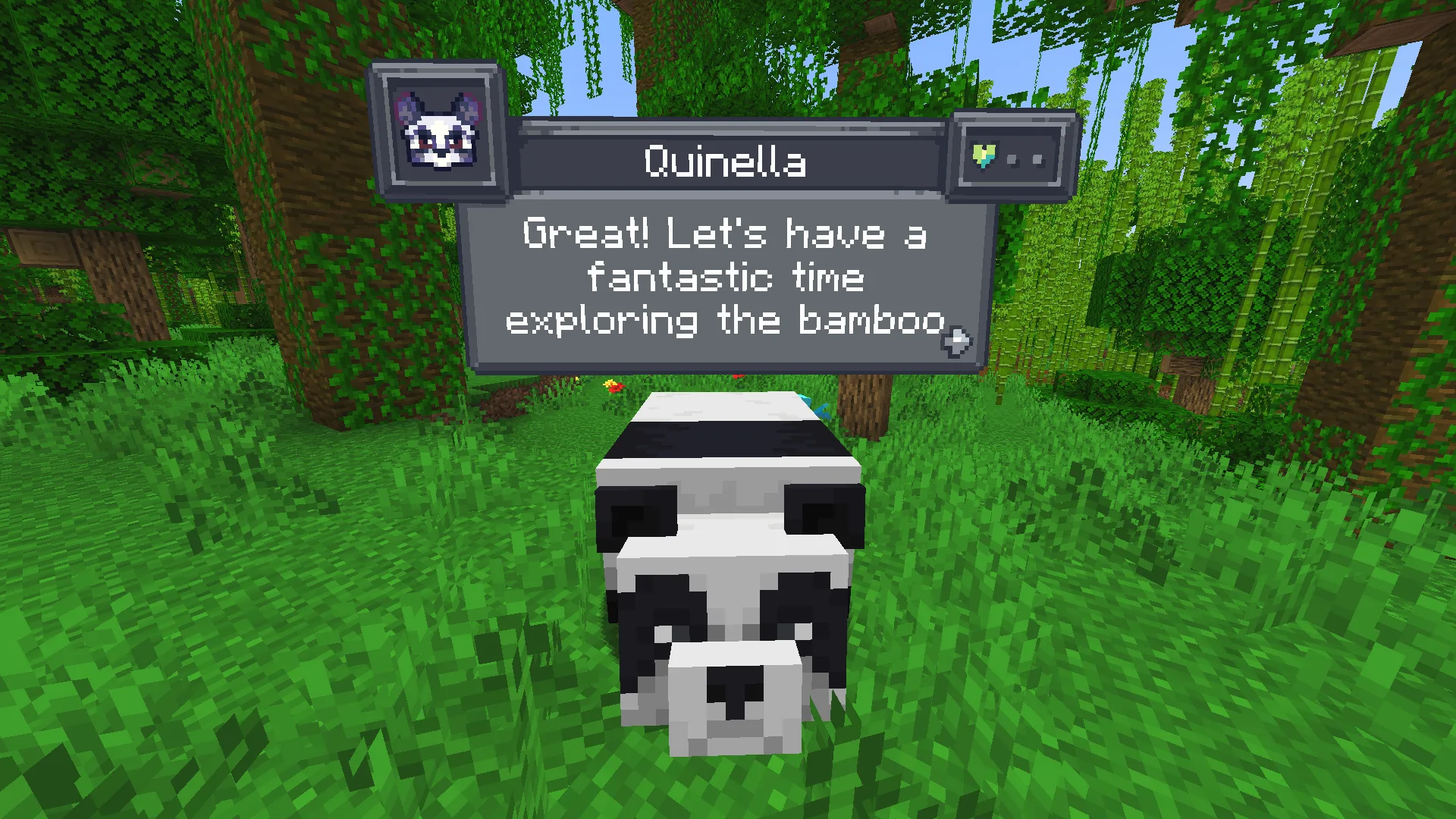 Мод CreatureChat: панда в игре Minecraft.