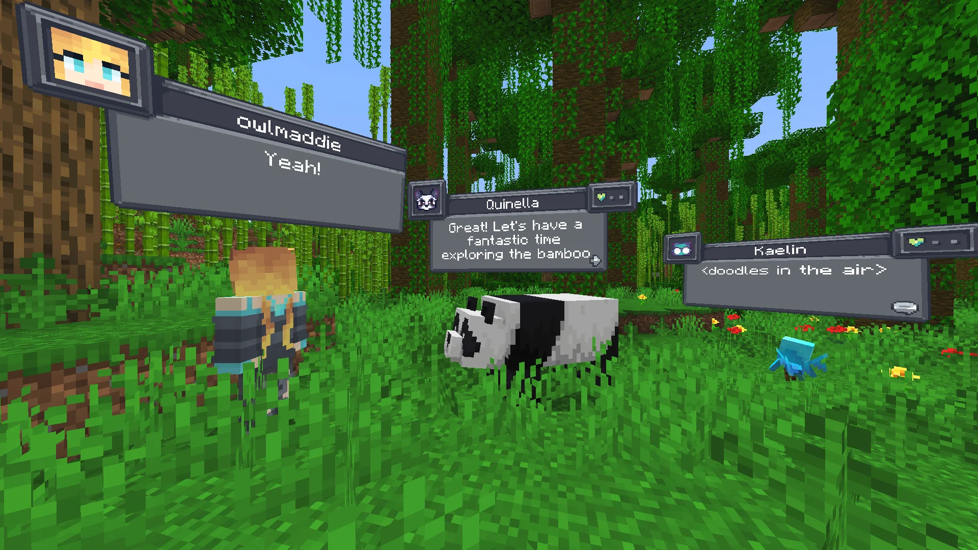 Мод CreatureChat: персонаж в бамбуковом лесу.