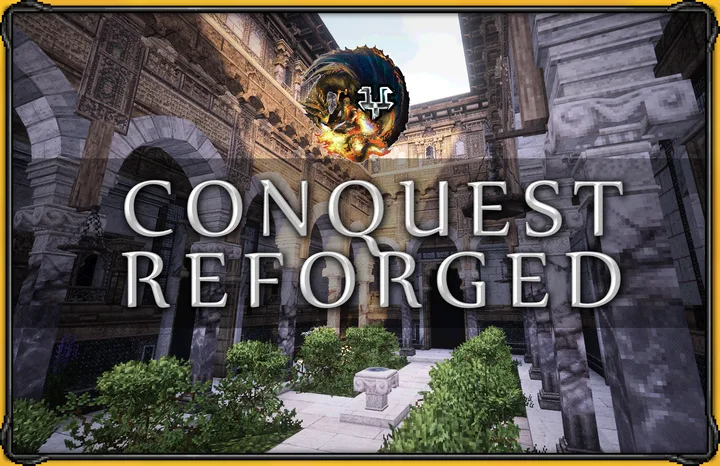 Внутренний двор в андалузском стиле, построенный в Minecraft с использованием мода Conquest Reforged.