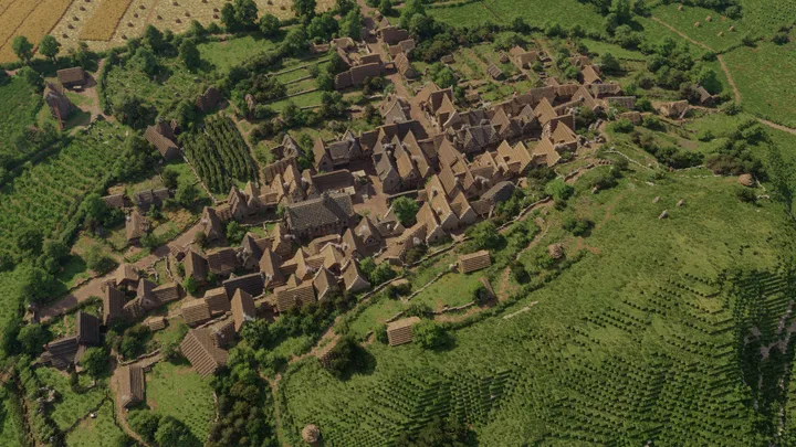 Вид на город Бри в стиле Conquest Reforged от Ardacraft.