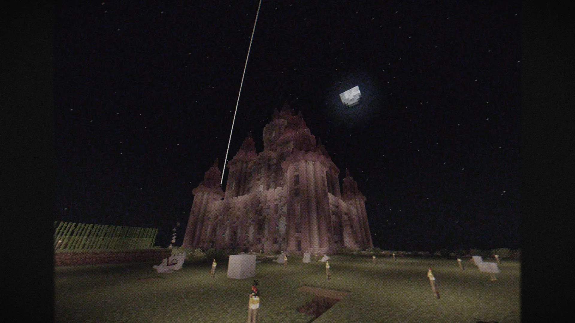 Замок в тумане в Minecraft.