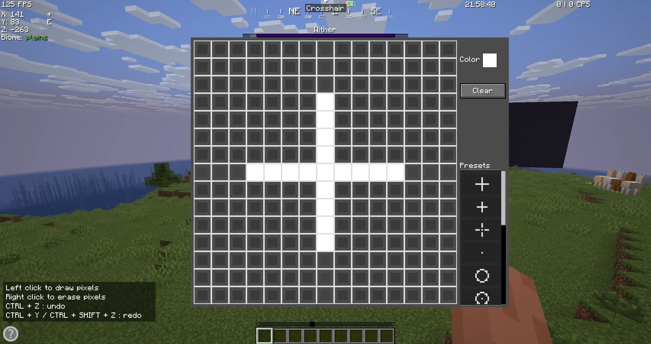Редактор прицела в моде Flex HUD