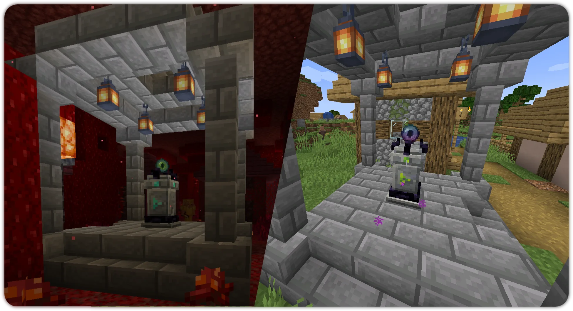 Каменные путеводные столбы (waystones) в деревенском стиле из мода Wraith Waystones.