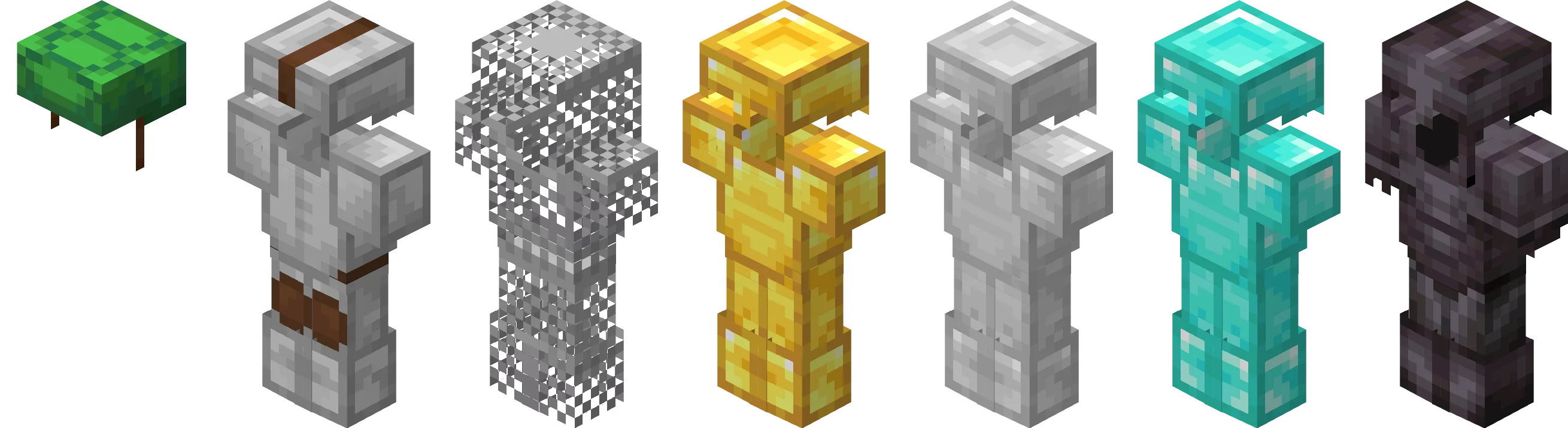 Рендеры слоев брони ресурс-пака Pixel Consistency.