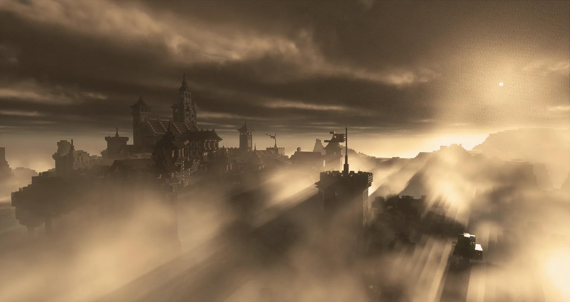 Замок, освещенный шейдерами Noble Shaders.