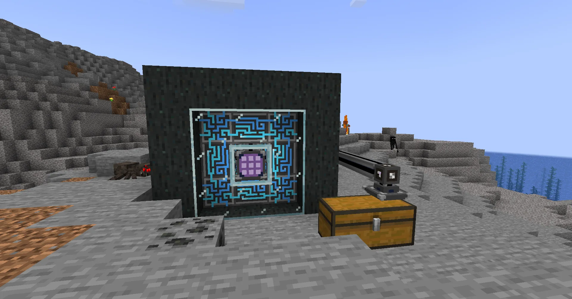 Скриншот работы модов AE2 и Continuity с использованием встроенной поддержки FRAPI в Embeddium.