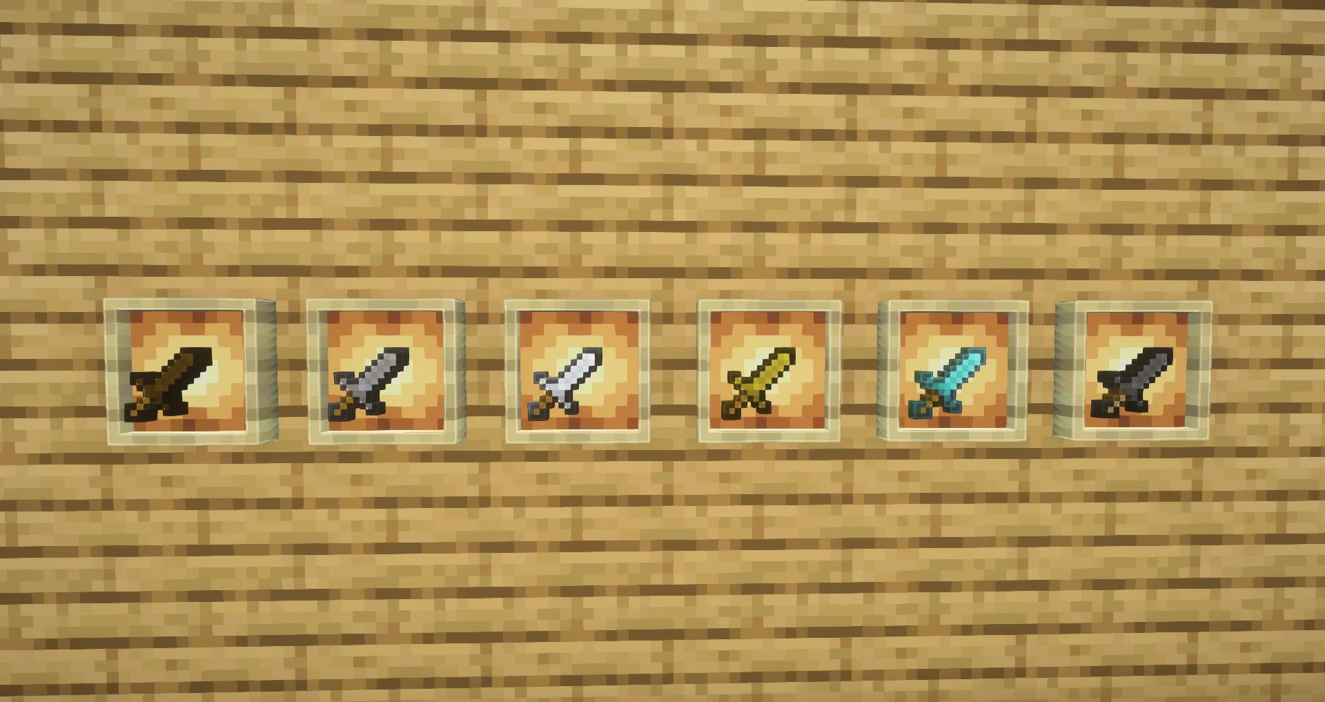 Мечи в рамках в ресурс-паке Tiny Swords