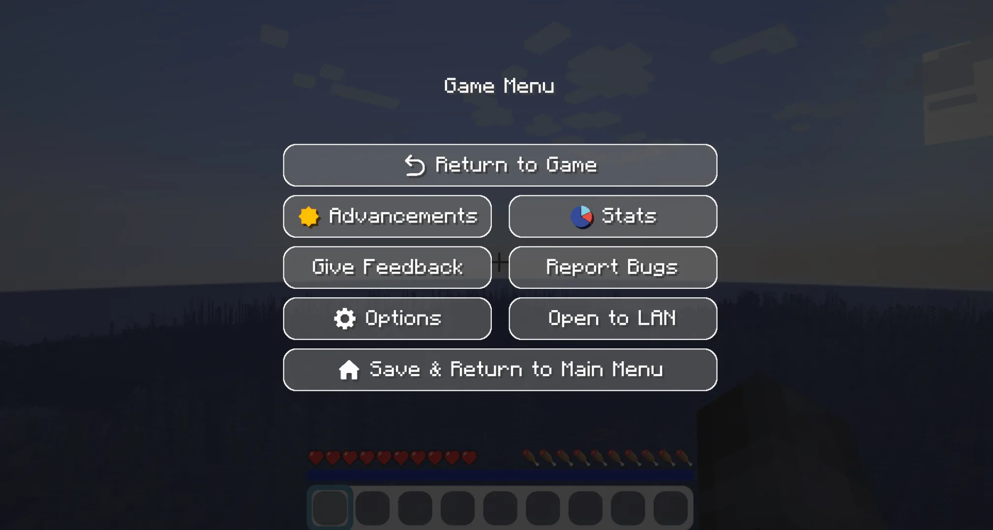Игровое меню в стиле Modern GUI