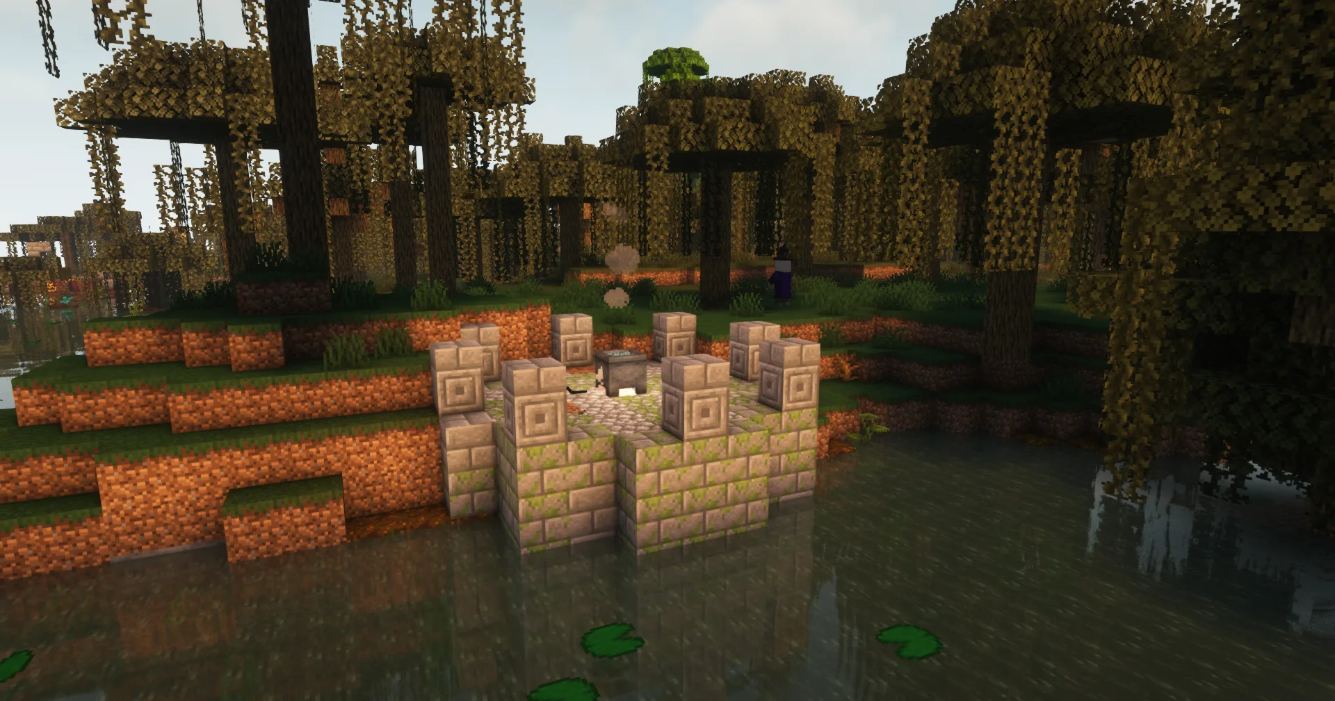 Улучшенная хижина ведьмы в Minecraft.