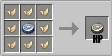 Интерфейс Minecraft с рецептами крафта различных крышек от бутылок для улучшения характеристик.