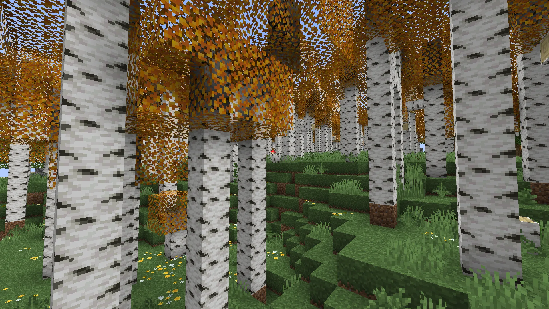 Текстура березовой листвы из ресурс-пака Reshaped Vanilla.