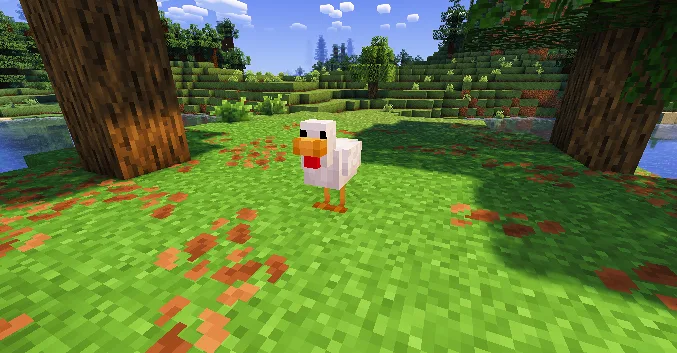 Ретекстур курицы из ресурс-пака Reshaped Vanilla.