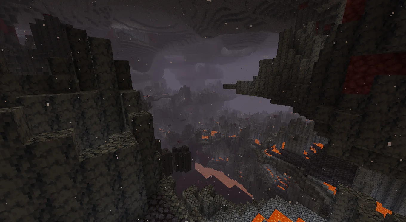 Базальтовые дельты проекта Nightosphere с возвышенным ландшафтом и неразрушаемыми базальтовыми колоннами.