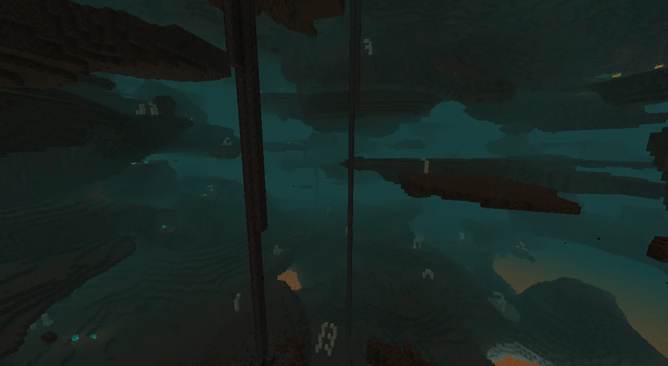 Вид на долину песка душ в Minecraft.