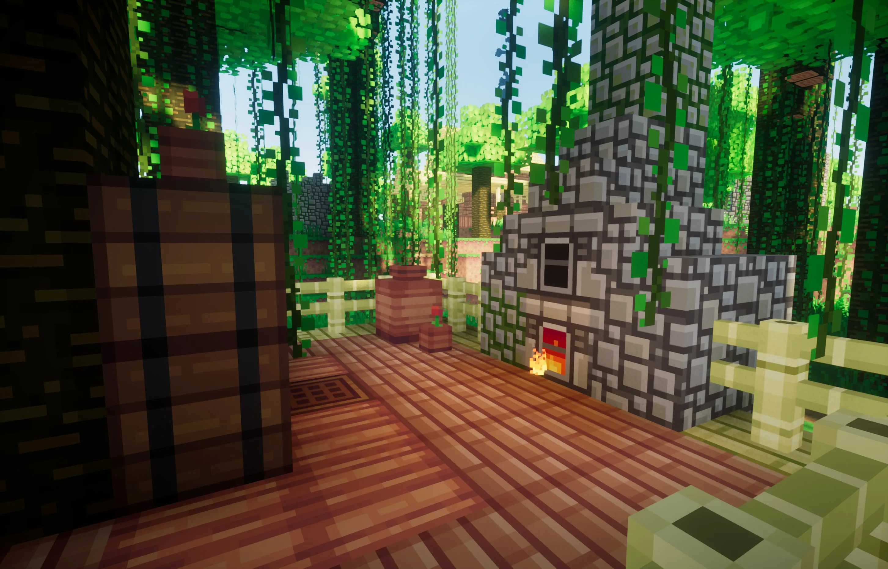 Текстуры в стиле джунглей для ресурспака BlockPixel.