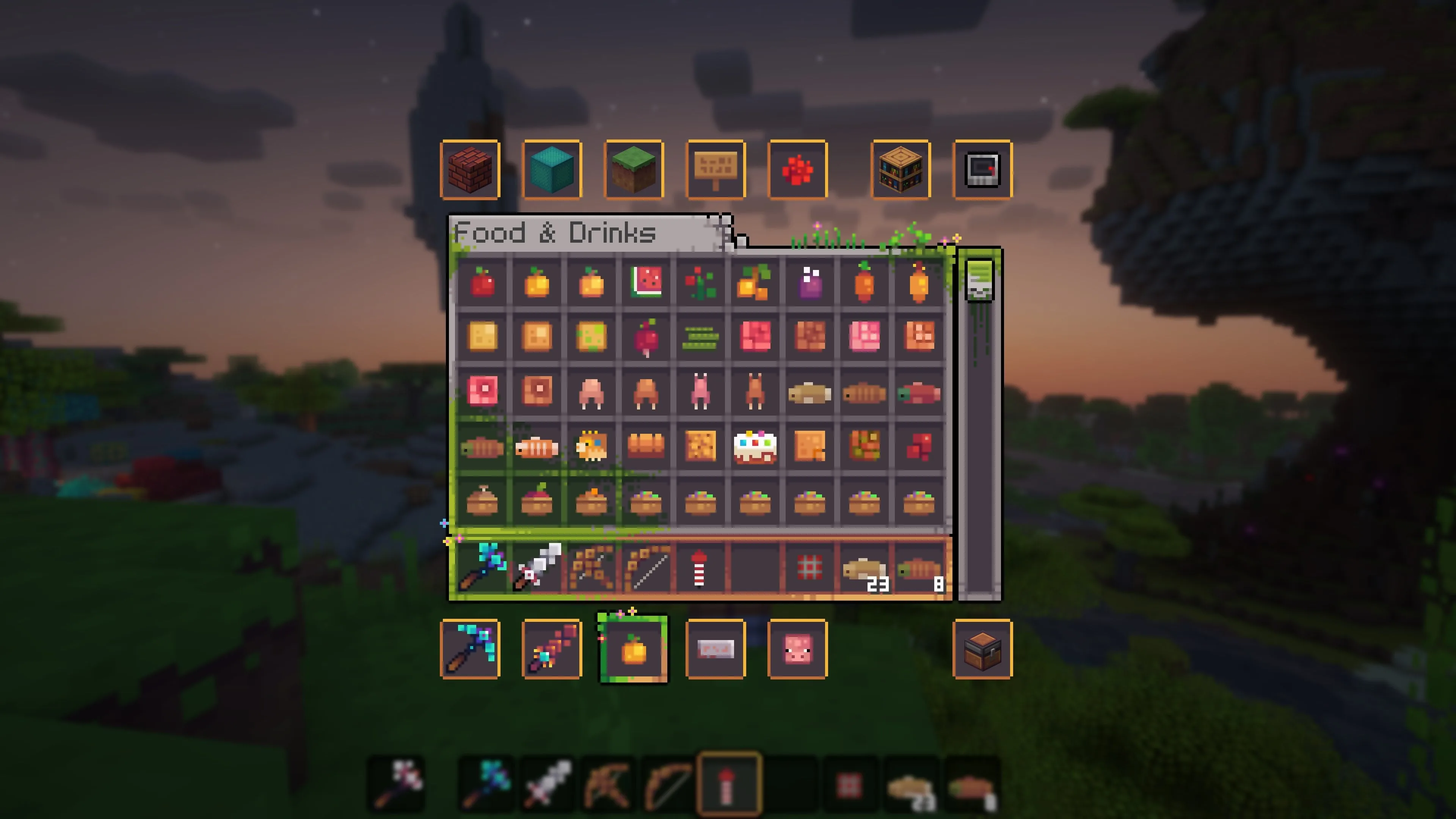 Интерфейс графического меню в проекте BlockPixel.