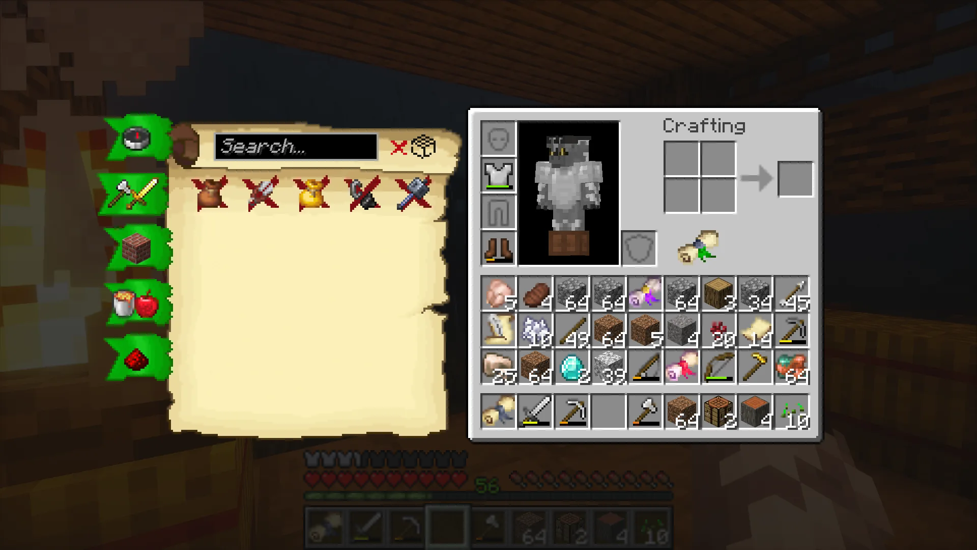 Интерфейс книги рецептов в стиле Superior Scrolls