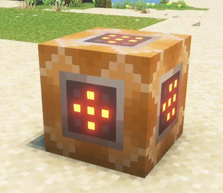 Импульсный командный блок с шейдерами Complementary Reimagined в ресурс-паке Programmatic Command Blocks.