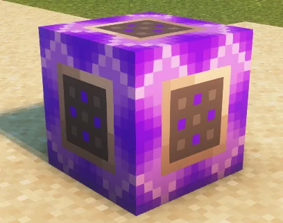 Ресурс-пак Programmatic Command Blocks: тестовый блок в режиме запуска с шейдерами Complementary Reimagined.