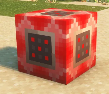 Ресурс-пак Programmatic Command Blocks: тестовый блок в режиме сбоя, вид с шейдерами Complementary Reimagined.