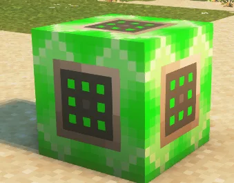 Ресурс-пак Programmatic Command Blocks: тестовый блок в режиме принятия с шейдерами Complementary Reimagined.