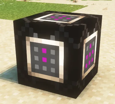 Ресурс пак Programmatic Command Blocks: блок Jigsaw, направленный вверх, с шейдерами Complementary Reimagined.