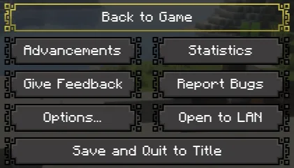 Меню в версии 0.1 ресурс-пака Rustic