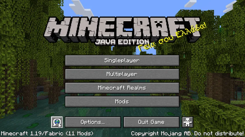Скриншот интерфейса мода Language Reload с выбором языка и функцией мгновенного переключения.